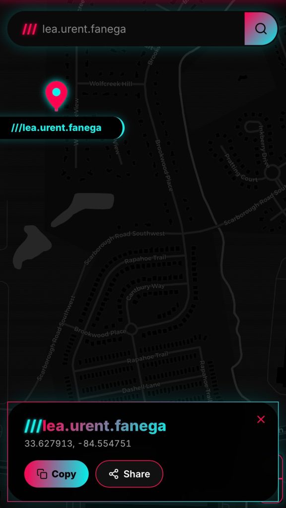 3 word warehouse address